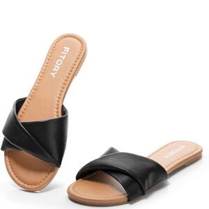 Summer Fitory Black and Brown Women's Sandals